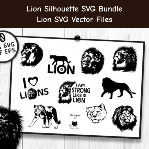 The lion svg bundle includes lion svg and lion svg files.